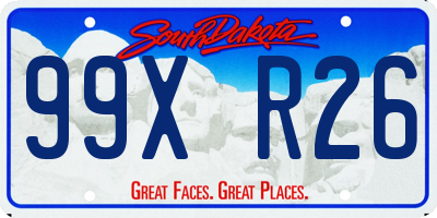 SD license plate 99XR26