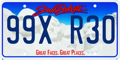 SD license plate 99XR30