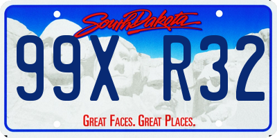 SD license plate 99XR32