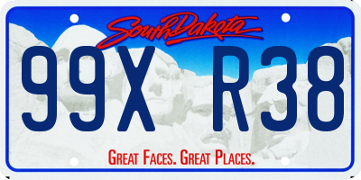 SD license plate 99XR38