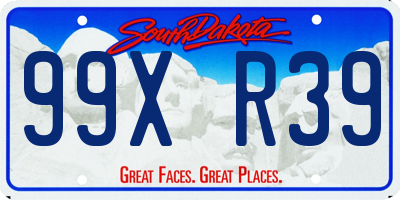 SD license plate 99XR39