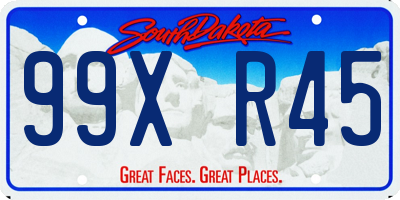 SD license plate 99XR45