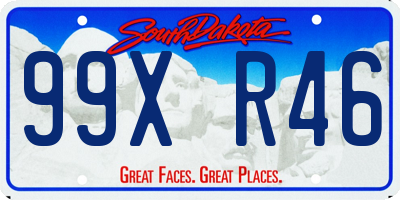 SD license plate 99XR46