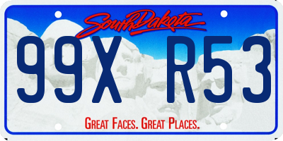 SD license plate 99XR53