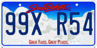 SD license plate 99XR54