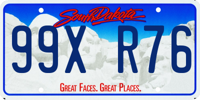 SD license plate 99XR76