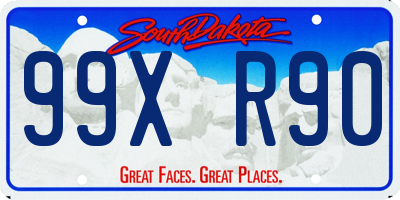 SD license plate 99XR90