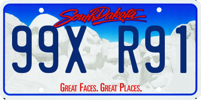 SD license plate 99XR91