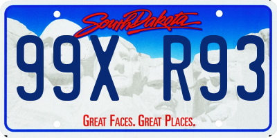 SD license plate 99XR93