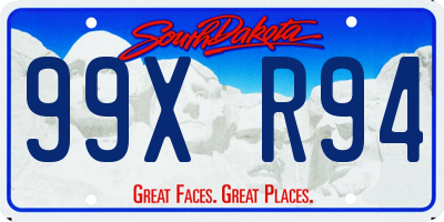 SD license plate 99XR94