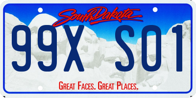 SD license plate 99XS01