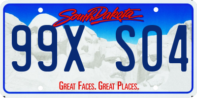 SD license plate 99XS04