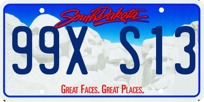SD license plate 99XS13