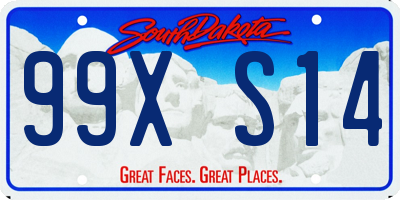 SD license plate 99XS14