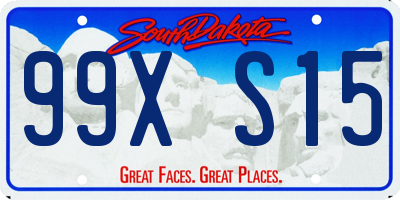 SD license plate 99XS15