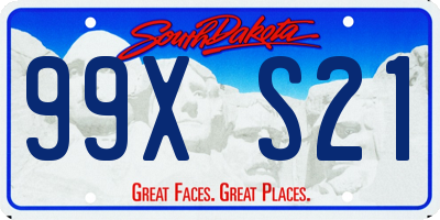 SD license plate 99XS21