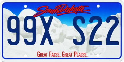 SD license plate 99XS22