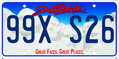 SD license plate 99XS26