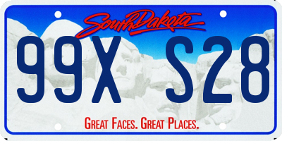 SD license plate 99XS28