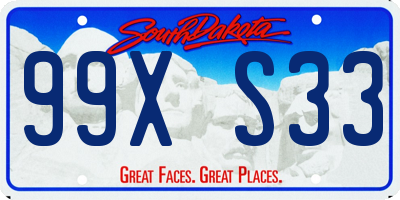 SD license plate 99XS33