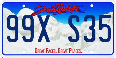 SD license plate 99XS35