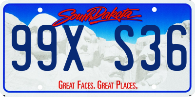 SD license plate 99XS36