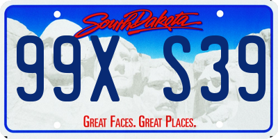 SD license plate 99XS39