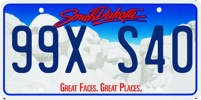 SD license plate 99XS40