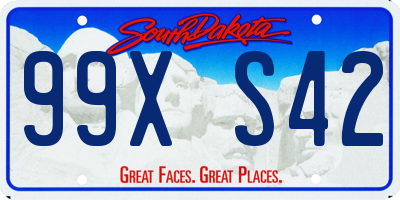 SD license plate 99XS42