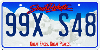 SD license plate 99XS48
