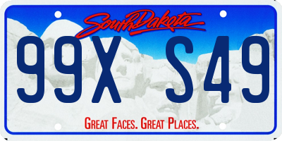 SD license plate 99XS49