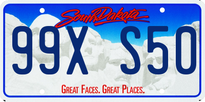SD license plate 99XS50