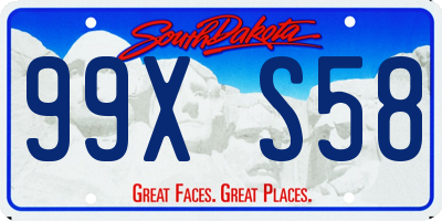 SD license plate 99XS58