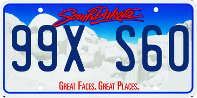 SD license plate 99XS60