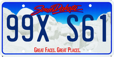 SD license plate 99XS61