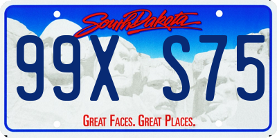 SD license plate 99XS75