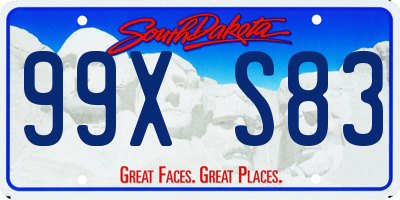 SD license plate 99XS83