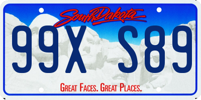 SD license plate 99XS89