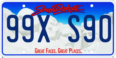 SD license plate 99XS90