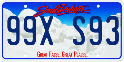 SD license plate 99XS93