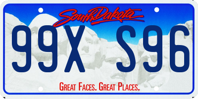 SD license plate 99XS96