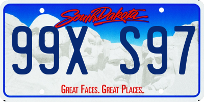 SD license plate 99XS97