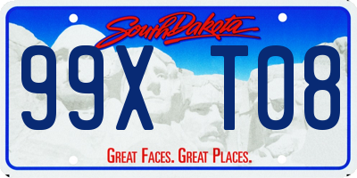 SD license plate 99XT08