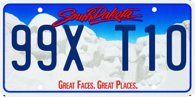 SD license plate 99XT10