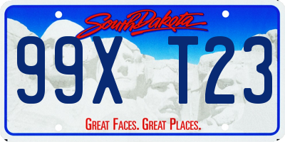 SD license plate 99XT23