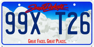 SD license plate 99XT26