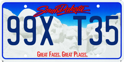SD license plate 99XT35