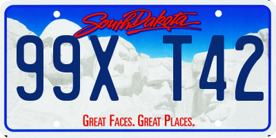 SD license plate 99XT42