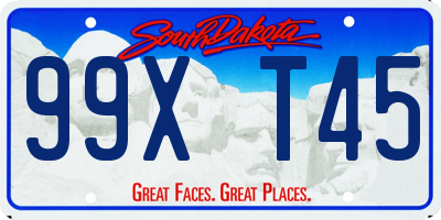 SD license plate 99XT45