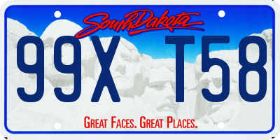 SD license plate 99XT58